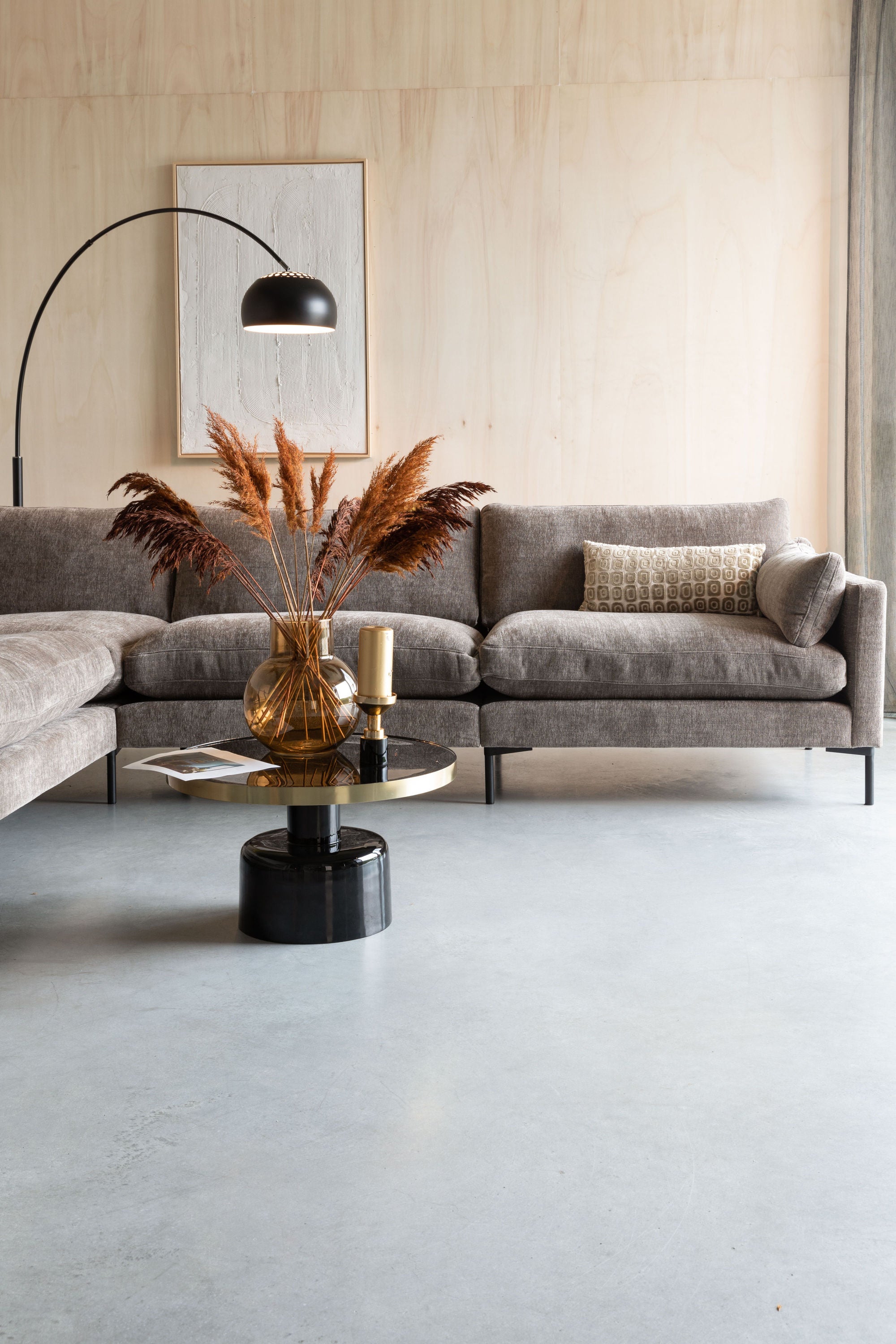 Zuiver Glam Gloss Black & Gold Round Coffee Table